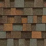 Color sample of Owens Corning Aged Copper architectural shingles.