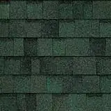 Color sample of Owens Corning Chateau Green architectural shingles.