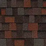 Color sample of Owens Corning Merlot architectural shingles.