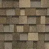 Color sample of Owens Corning Sand Dune architectural shingles.