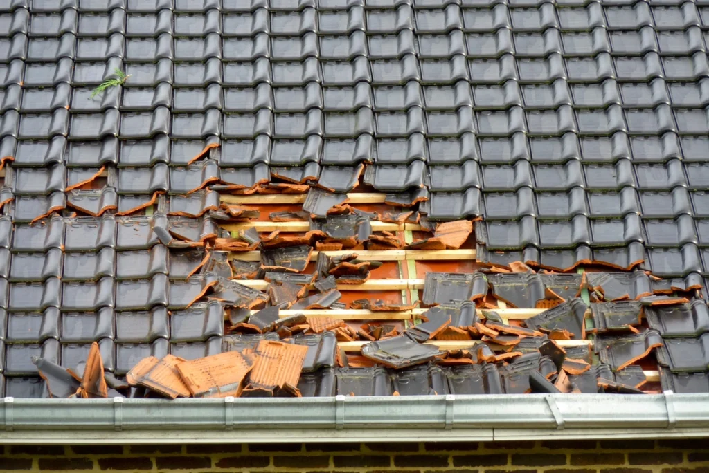 tile roof damage after a storm 