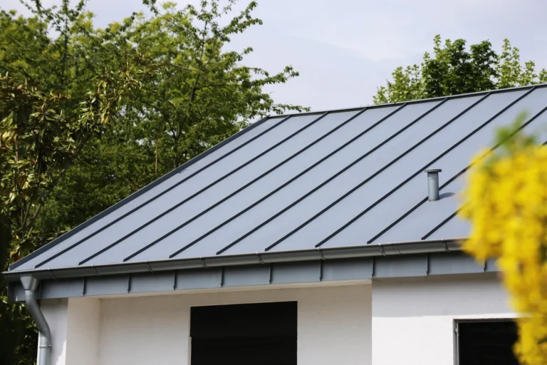 metal roof of house view