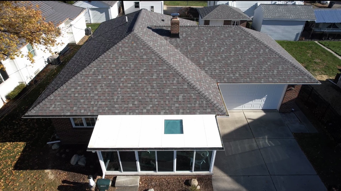 Shingle roof installed by Shingle and Metal Roofs using Owens Corning Colonial Slate asphalt shingles